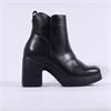 Wonders Lady Platform Bold Ankle Boot - Black Leather